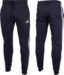 Spodnie męskie adidas Essentials Fleece Tapered Cuff 3-Band Pants granatowe GK8823