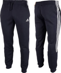 Spodnie męskie adidas Essentials Tapered Cuff 3 Stripes granatowe GK8977