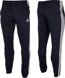 Spodnie męskie adidas Essentials Tapered Elastic Cuff 3 Stripes Pant granatowe GK8830