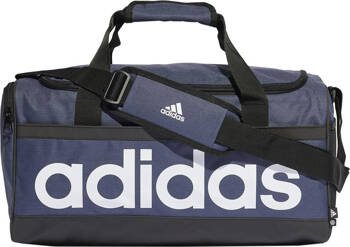 Torba sportowa treningowa podróżna adidas Essentials Linear Duffel Medium granatowo-biała HR5349